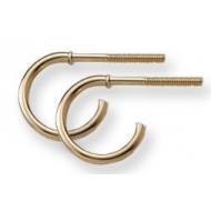 14K Yellow Gold Children s  Safety Back Hoop  Earrings