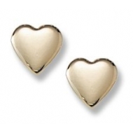 14K Yellow Gold Children s  Heart  Safety Back Earrings