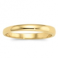 14k Yellow Gold 3mm Half Round Tapered Series Wedding Band