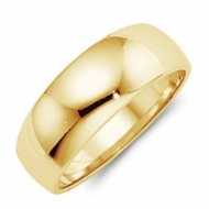 14k Yellow Gold 8mm Half Round Tapered Series Wedding Band