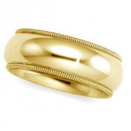 14k Yellow Gold 6mm Milgrain Comfort Wedding Band