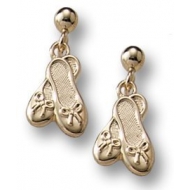 14K Yellow Gold Children s  Ballet Slippers  Post Earrings
