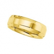 14k Yellow Gold 6mm Beveled Edge Wedding Band