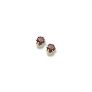 14K Yellow Gold Child s Genuine  Garnet Birthstone Stud Earrings