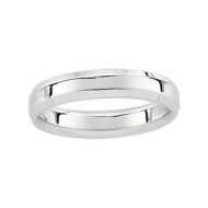 14k  White Gold 5mm Beveled Edge Wedding Band