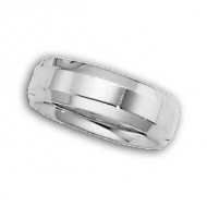 14k White Gold 6mm Beveled Edge Wedding Band