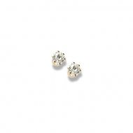 14K Yellow Gold Child s Genuine White Topaz Birthstone Stud Earrings