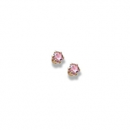 14K Yellow Gold Child s Genuine Tourmaline Birthstone Stud Earrings