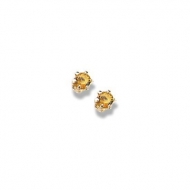 14K Yellow Gold Child s Genuine Citrine Birthstone Stud Earrings