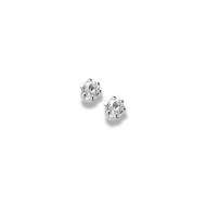 14K  White Gold Child s Genuine White Topaz Birthstone Stud Earrings
