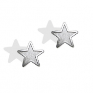 14K  White Gold Children s  Star  Safety Back Earrings