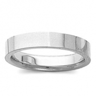 14k White Gold 3mm Tapered Polished Wedding Band