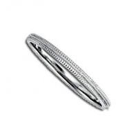14k White Gold 2mm Milgrain Wedding Band