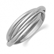 14k White Gold Polished Rolling Ring Wedding Band