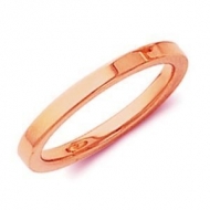 14k Rose Gold 2mm Flat Polish Finish Wedding Band
