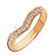 14k Rose AA Diamond Wedding Band
