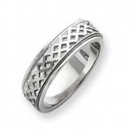14k White Gold 6 75mm Fancy Wedding Band