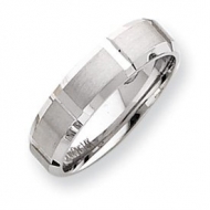 14k White Gold 6mm Fancy Wedding Band