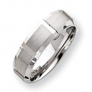14k White Gold 7 75mm Fancy Wedding Band