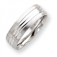 14k White Gold 6 75mm Fancy Wedding Band