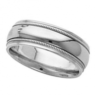 14k White Gold Satin Finish 7 5mm Wedding Band