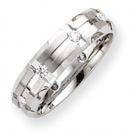 14k White Gold 6mm Fancy Diamond Wedding Band