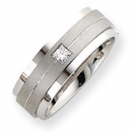 14k White Gold 8mm Fancy Diamond Wedding Band