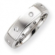 14k White Gold 6mm Fancy Diamond Wedding Band