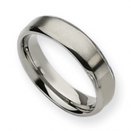 Titanium Beveled Edge 6mm Brushed and Polished Wedding Band