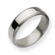 Titanium Beveled Edge 6mm Brushed and Polished Wedding Band