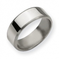 Titanium Beveled Edge 8mm Brushed and Polished Wedding Band