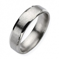 Titanium Beveled Edge 6mm Satin and Polished Band