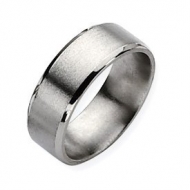 Titanium Beveled Edge 8mm Satin and Polished Band
