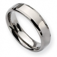 Titanium Beveled Edge 6mm Polished Band