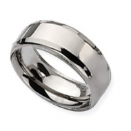 Titanium Beveled Edge 8mm Polished Band