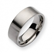 Titanium 8mm Brushed Flat Wedding Band