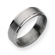 Titanium Ridged Edge 6mm Brushed and Polished Wedding Band