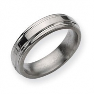 Titanium Grooved Edge 6mm Polished Wedding Band
