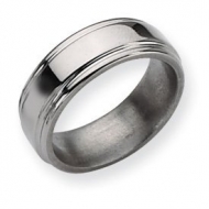 Titanium Grooved Edge 8mm Polished Wedding Band