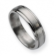 Titanium Grooved Edge 6mm Brushed and Polished Wedding Band