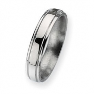 Titanium Ridged Edge 5mm Polished Wedding Band