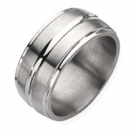 Titanium Grooved 10mm Polished Wedding Band