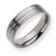 Titanium Grooved 6mm Brushed and Polished Wedding Band