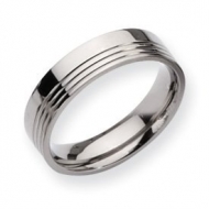 Titanium Grooved 6mm Polished Wedding Band