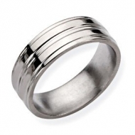 Titanium Grooved 8mm Polished Wedding Band