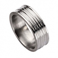 Titanium Grooved 8mm Polished Wedding Band