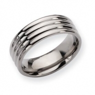 Titanium Grooved 8mm Polished Wedding Band