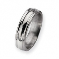 Titanium Grooved 6mm Polished Wedding Band