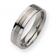 Titanium Grooved 6mm Brushed and Polished Wedding Band