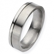 Titanium Grooved 6mm Polished Wedding Band